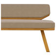 SITZBANK 190/80/52 cm Flachgewebe Eichefarben, Taupe Eiche massiv  - Taupe/Eichefarben, Basics, Holz/Textil (190/80/52cm) - Carryhome