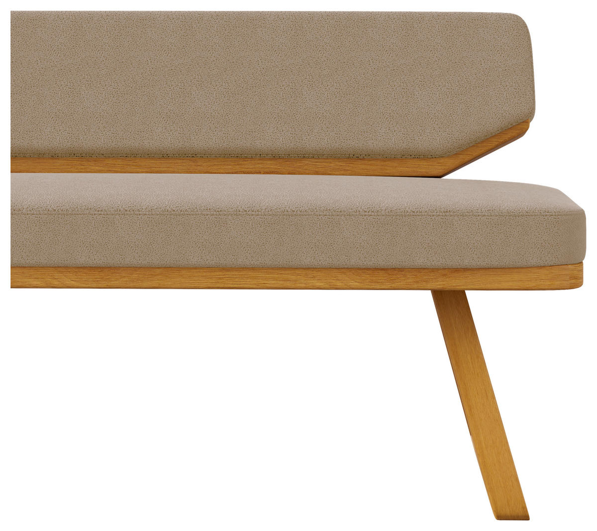 SITZBANK 190/80/52 cm Flachgewebe Eichefarben, Taupe Eiche massiv  - Taupe/Eichefarben, Basics, Holz/Textil (190/80/52cm) - Carryhome
