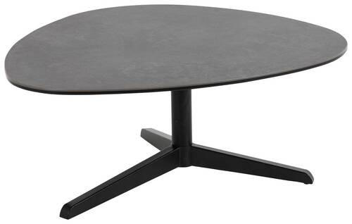 COUCHTISCH Glaskeramik 84/77/34 cm oval Schwarz  - Schwarz, Design, Glas/Metall (84/77/34cm) - Carryhome