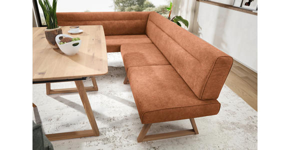 ECKBANK 170/230 cm  in Eichefarben, Cognac  - Eichefarben/Cognac, KONVENTIONELL, Holz/Textil (170/230cm) - Moderano