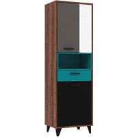 POLC 60/192/42 cm fehér, tölgyfa színű, szürke, zöld, fekete  - tölgyfa színű/fekete, Design, műanyag/faalapú anyag (60/192/42cm) - Carryhome