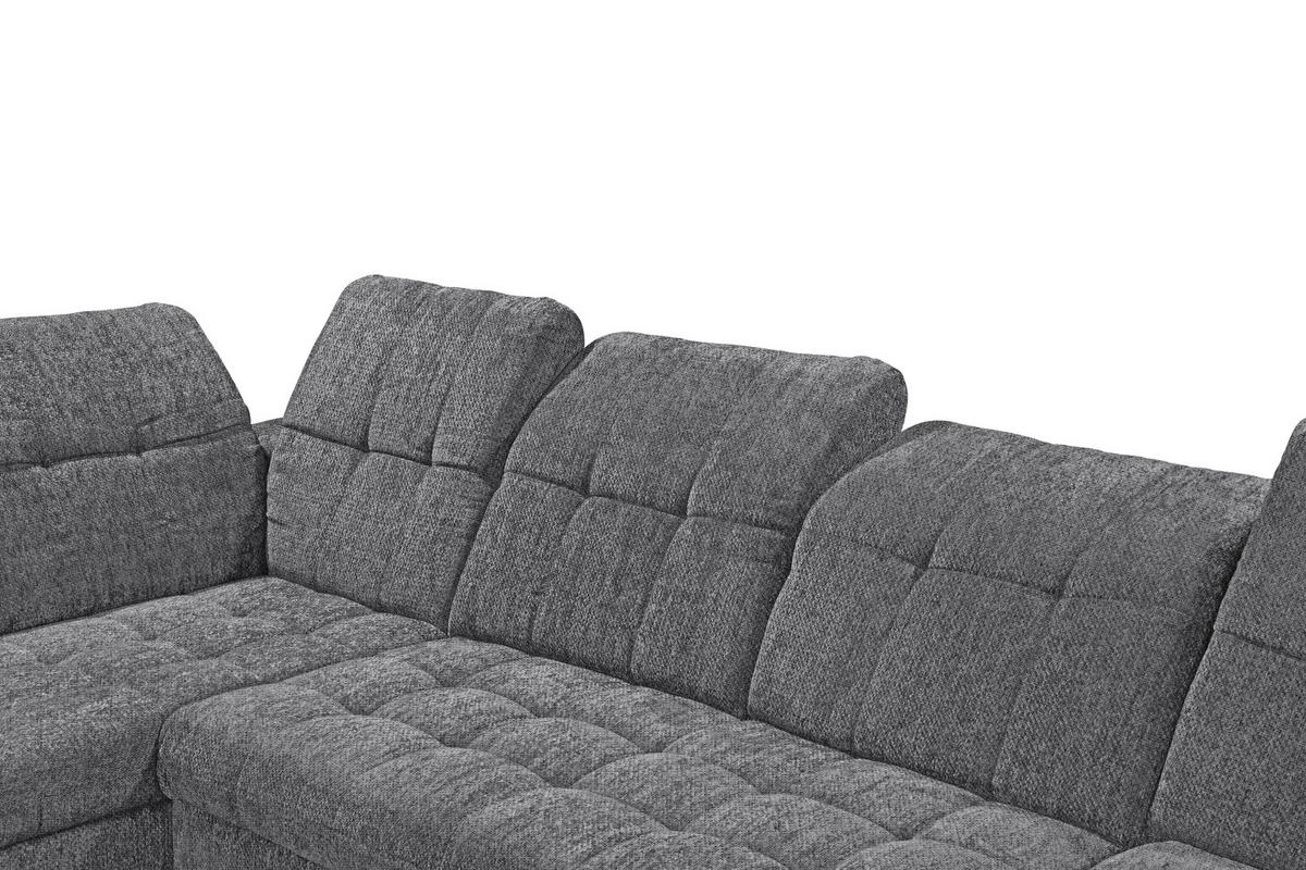 WOHNLANDSCHAFT Mikrovelours Anthrazit  - Anthrazit/Schwarz, Modern, Kunststoff/Textil (245/348/168cm) - MID.YOU