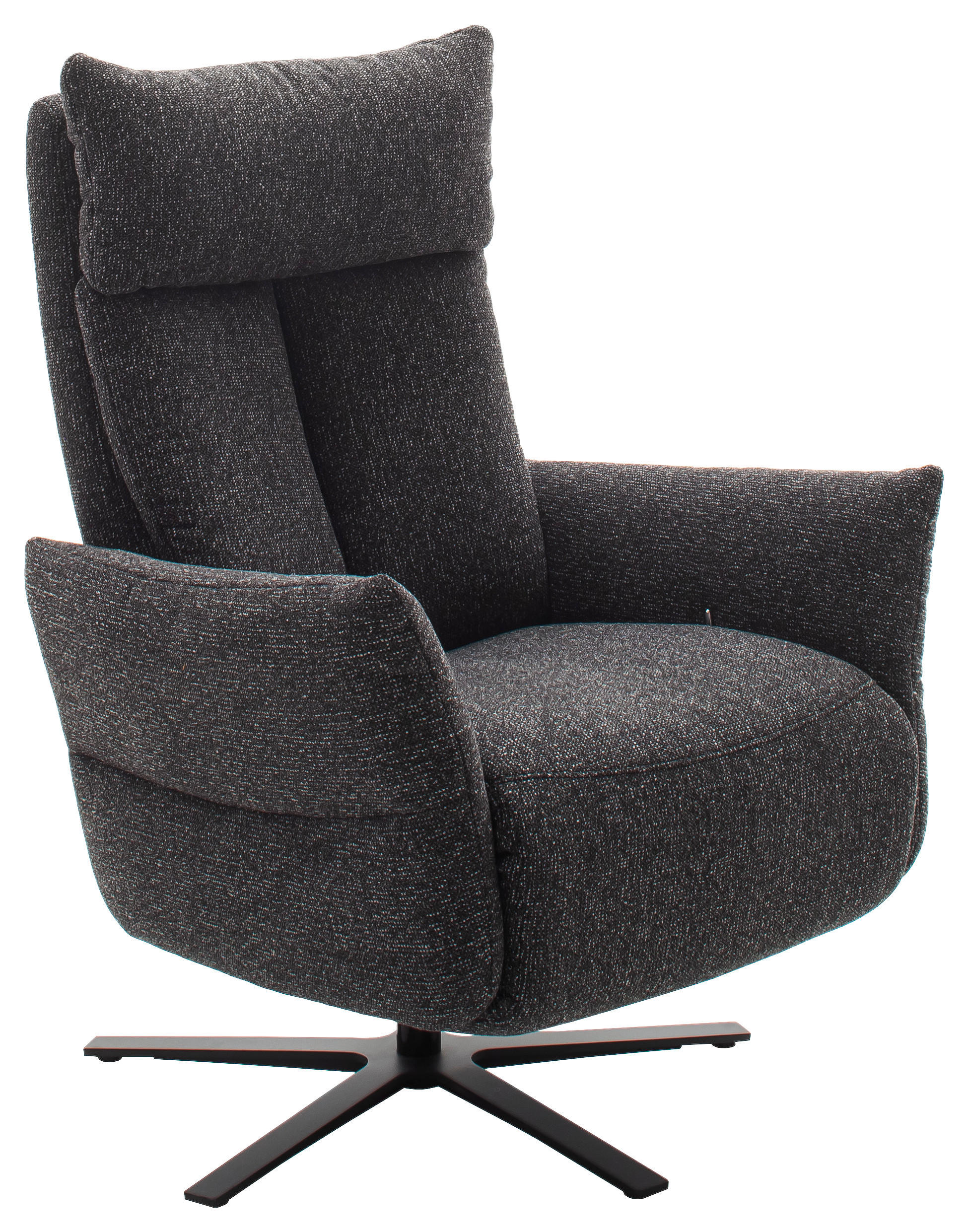 FERNSEHSESSEL in Chenille Graphitfarben  - Schwarz/Graphitfarben, Design, Textil/Metall (74/115/85cm) - Schöner Wohnen