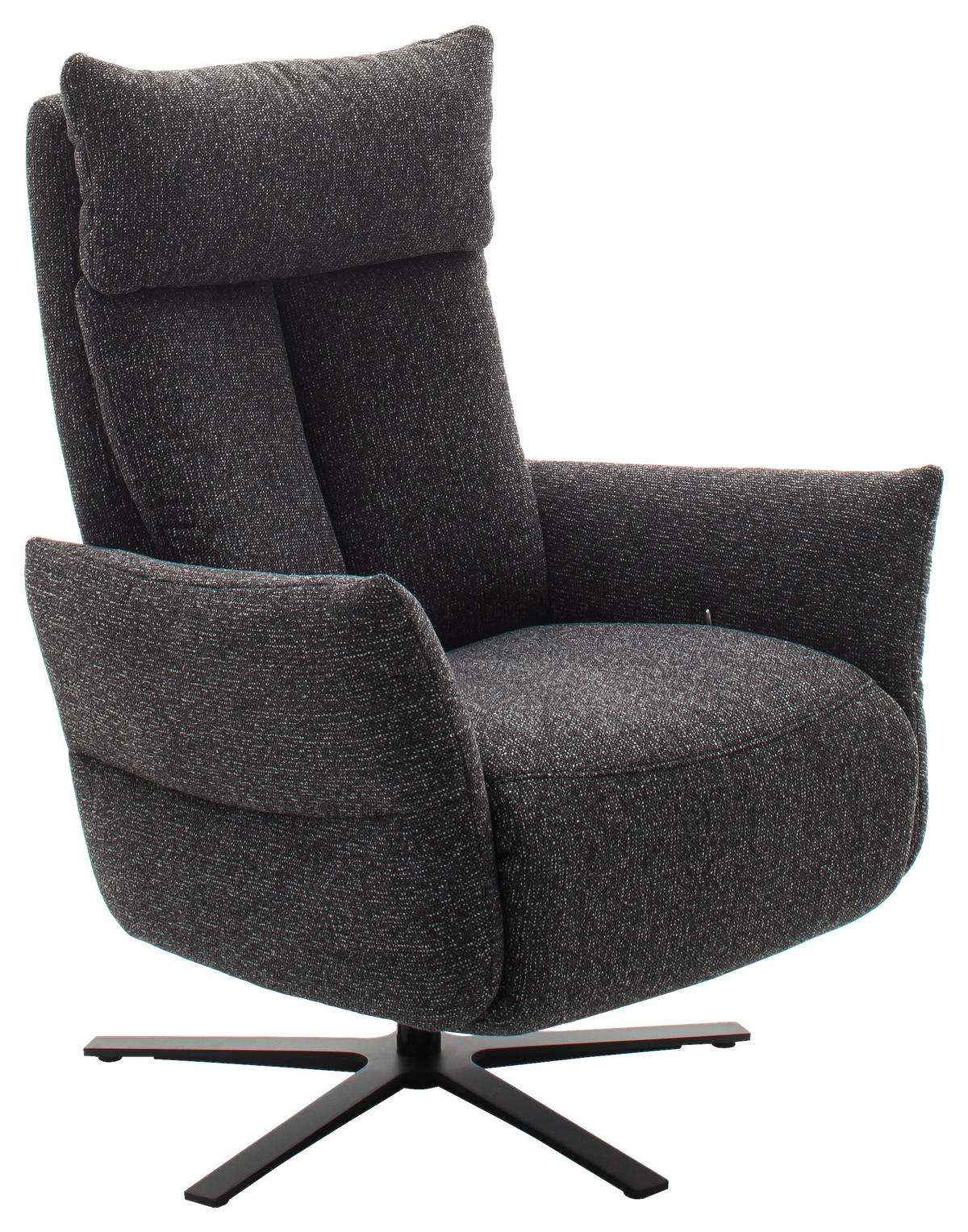 FERNSEHSESSEL in Chenille Graphitfarben  - Schwarz/Graphitfarben, Design, Textil/Metall (74/115/85cm) - Schöner Wohnen