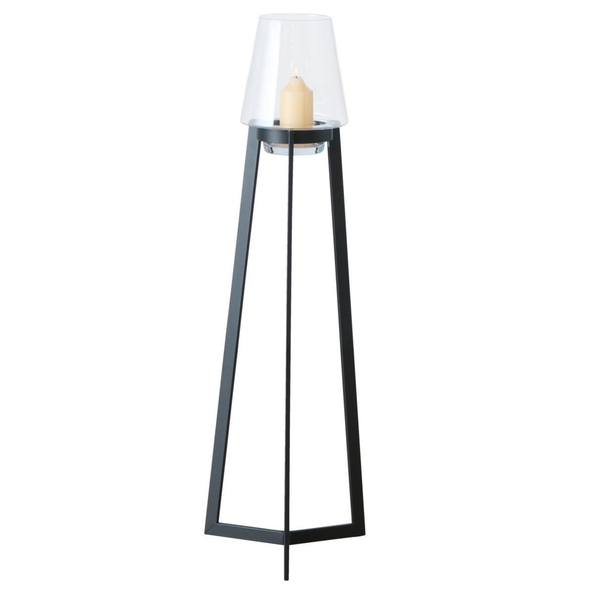 SVIETNIK  kov, sklo - čierna, Basics, kov/sklo (36/35/114cm)