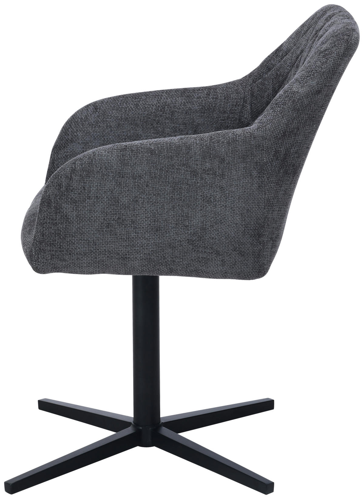 ARMLEHNSTUHL  in Eisen Leinenoptik  - Schwarz/Grau, MODERN, Holz/Textil (54/84/61cm) - Livetastic