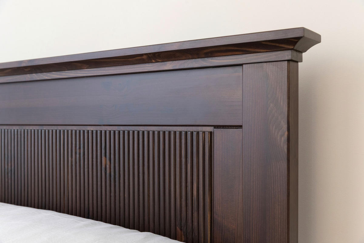 BETT 180/200 cm,  in Dunkelbraun,  - Dunkelbraun, KONVENTIONELL, Holz (180/200cm) - Linea Natura