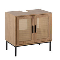 WASCHBECKENUNTERSCHRANK 60/60/40 cm  - Eichefarben/Schwarz, Design, Holzwerkstoff/Metall (60/60/40cm) - MID.YOU