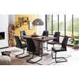 ESSTISCH 120-160/80/76 cm Nachbildung  Holzwerkstoff ausziehbar, Variantenauswahl rechteckig Schwarz, Dunkelbraun  - Dunkelbraun/Schwarz, KONVENTIONELL, Holzwerkstoff (120-160/80/76cm) - Carryhome