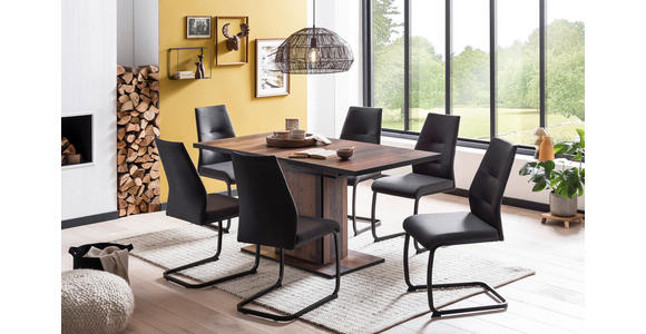 ESSTISCH 120-160/80/76 cm Nachbildung  Holzwerkstoff ausziehbar, Variantenauswahl rechteckig Schwarz, Dunkelbraun  - Dunkelbraun/Schwarz, KONVENTIONELL, Holzwerkstoff (120-160/80/76cm) - Carryhome