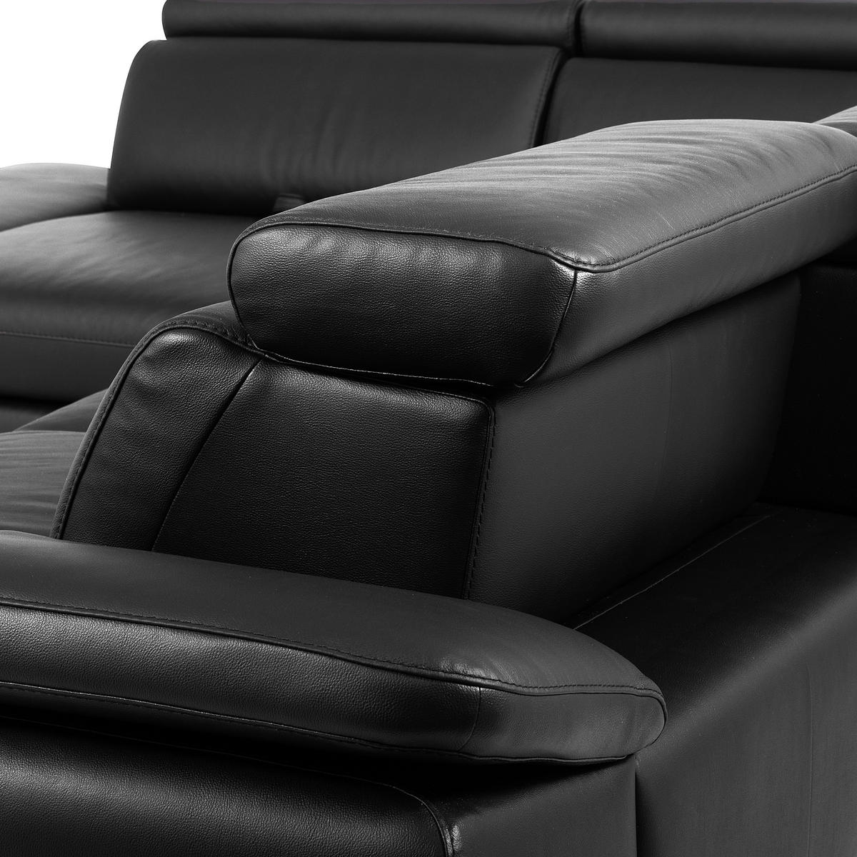 ECKSOFA  in Lederlook Echtleder Schwarz  220/274 cm  - Schwarz, Design, Leder/Textil (220/274cm) - Livetastic