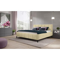 POLSTERBETT gepolstertes Kopfteil, Lattenrost Hellgrün 180/200 cm  - Schwarz/Naturfarben, Trend, Holz/Textil (180/200cm) - home24