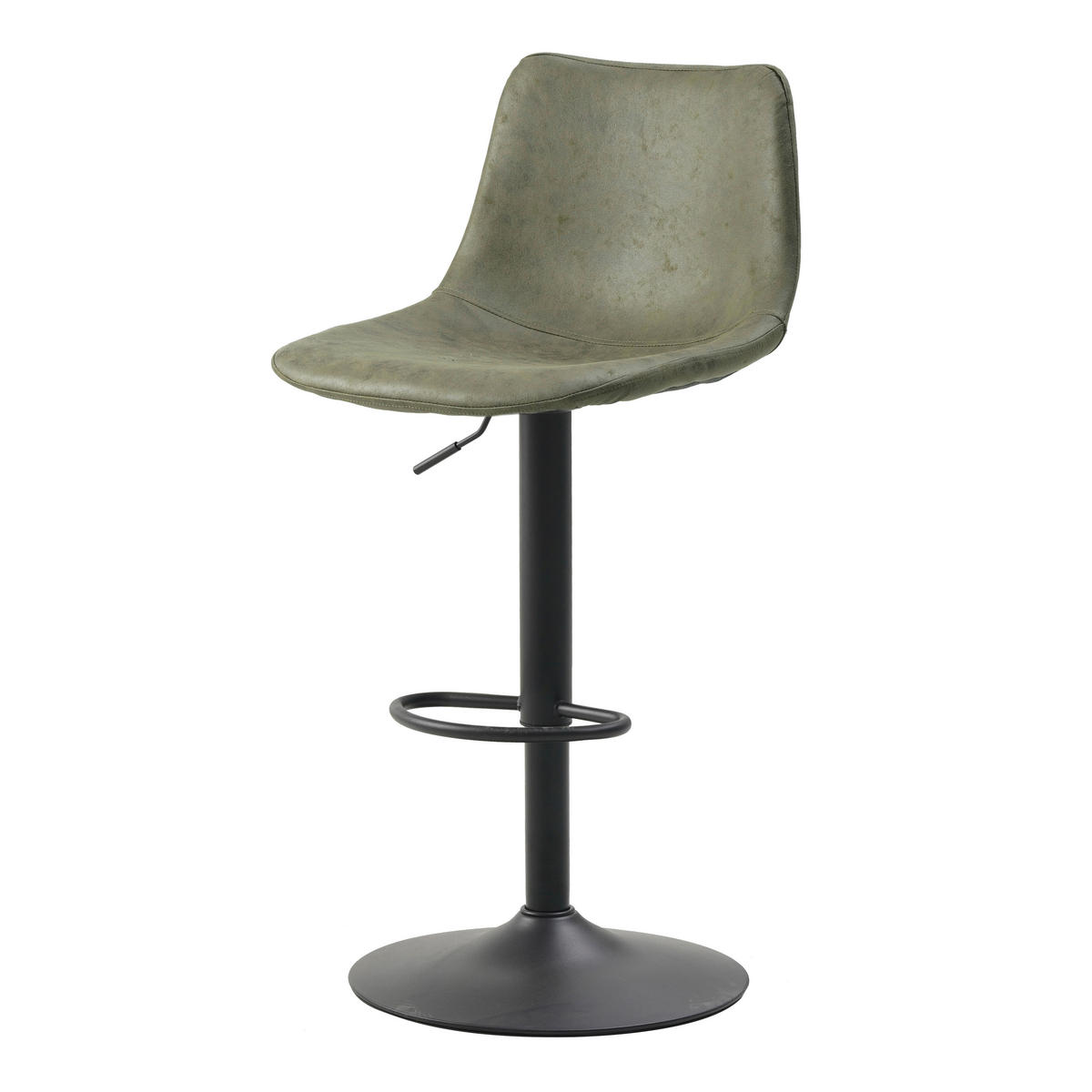 BARHOCKER-SET Mikrofaser Grün Stahl  - Schwarz/Grün, Basics, Textil/Metall (45/90/52cm)