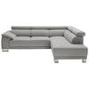 ECKSOFA  in Mikrofaser Grau  270/205 cm  - Chromfarben/Grau, Design, Holz/Textil (270/205cm) - Pure Home Lifestyle