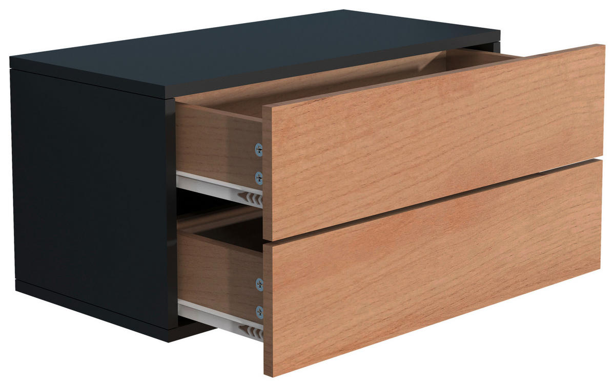 NACHTSCHRANK 60/30/32 cm  - Honigeiche/Schwarz, MODERN, Holzwerkstoff (60/30/32cm) - MID.YOU