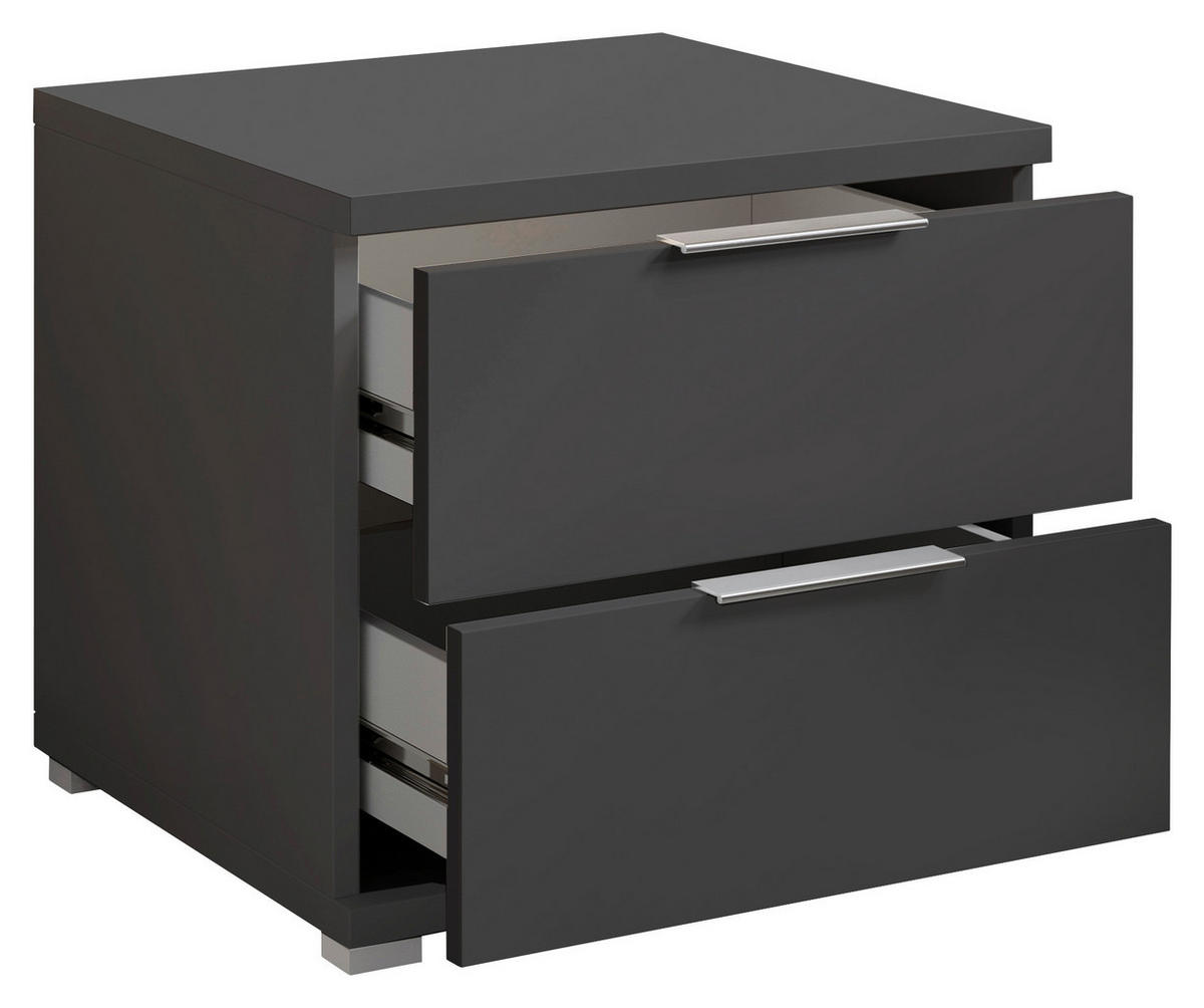 NACHTSCHRANK 46/43/42 cm  - Alufarben/Graphitfarben, KONVENTIONELL, Holzwerkstoff/Kunststoff (46/43/42cm) - Boxxx
