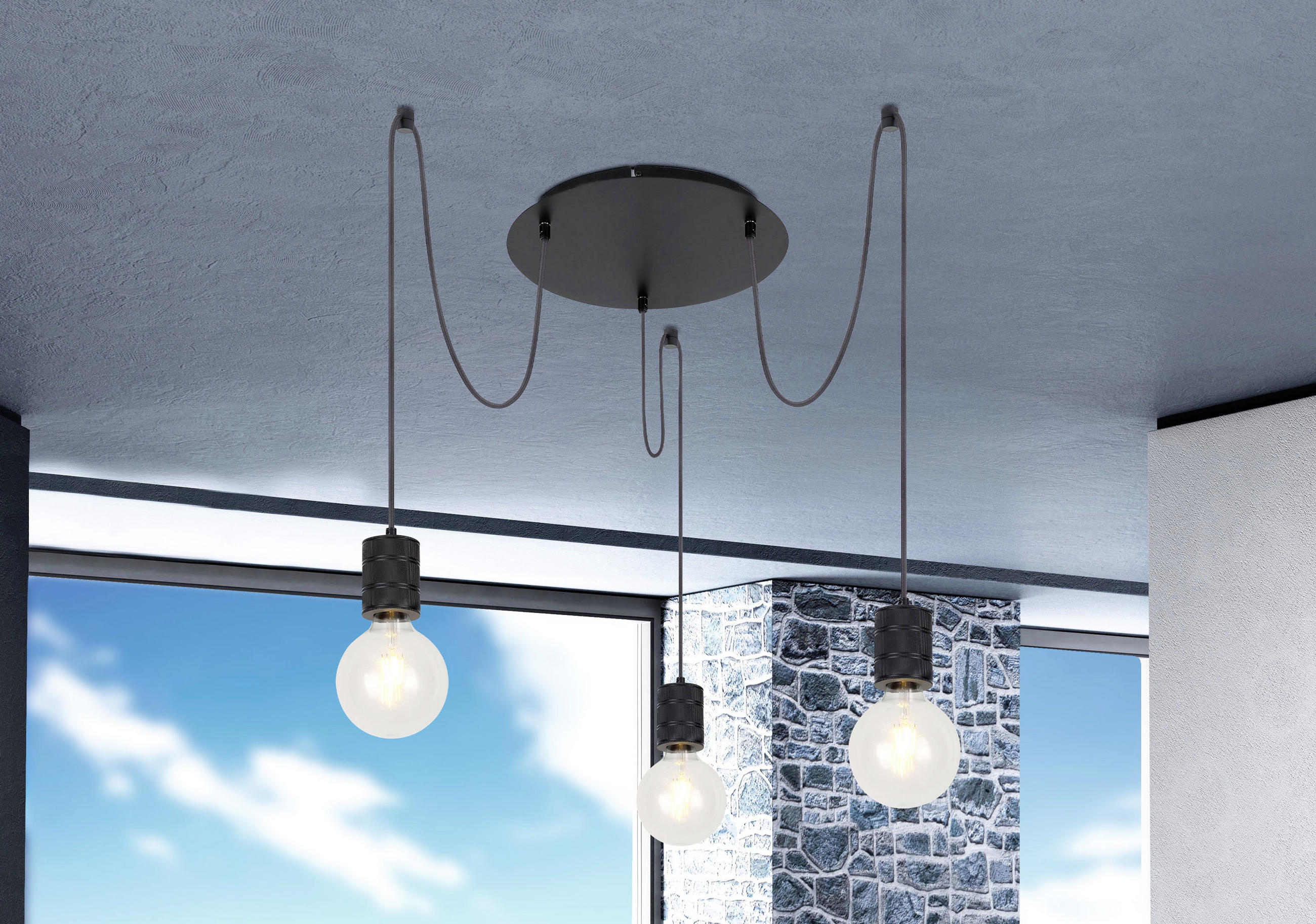 HÄNGELEUCHTE 35/160 cm  - Schwarz, Trend, Metall (35/160cm) - Marama