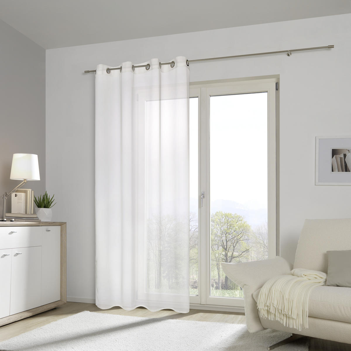 RINGLIS FÜGGÖNY áttetsző  - natúr, Basics, textil (140/245cm) - Boxxx