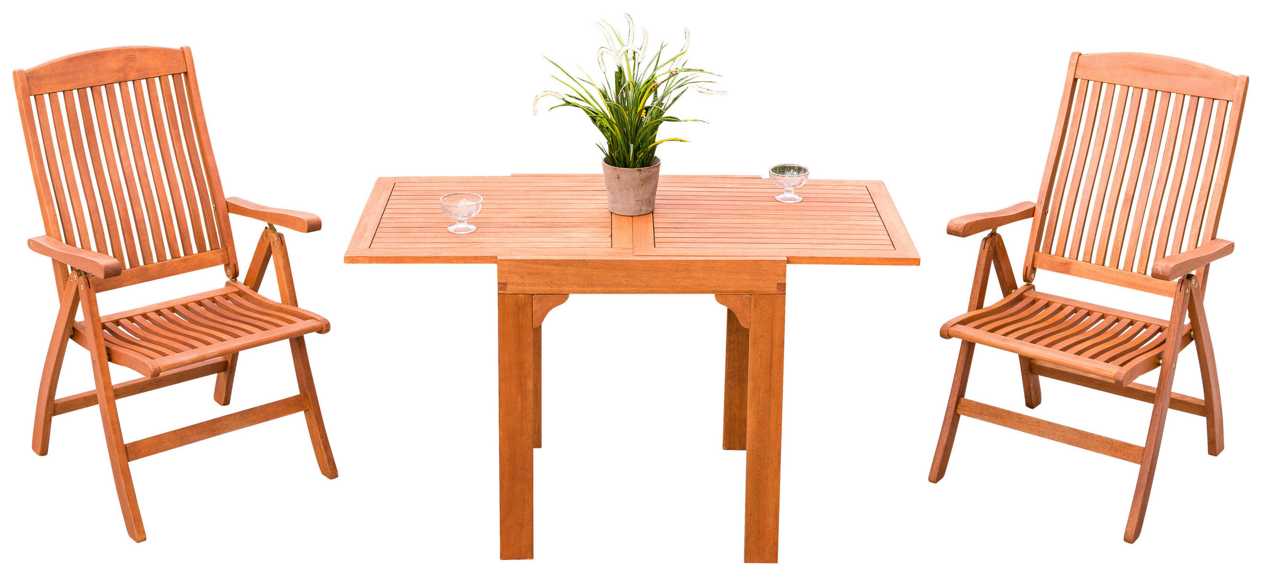 BALKONSET - Braun, KONVENTIONELL, Holz - Gardenson