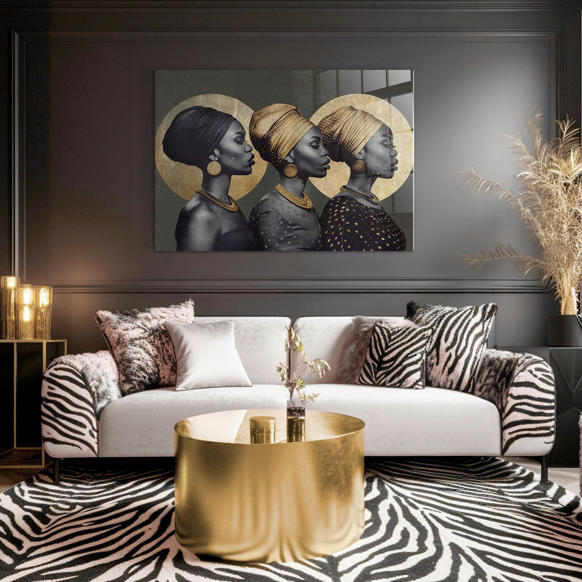 GLASBILD Frauen 70/100 cm  - Multicolor, Basics, Glas/Papier (70/100cm)