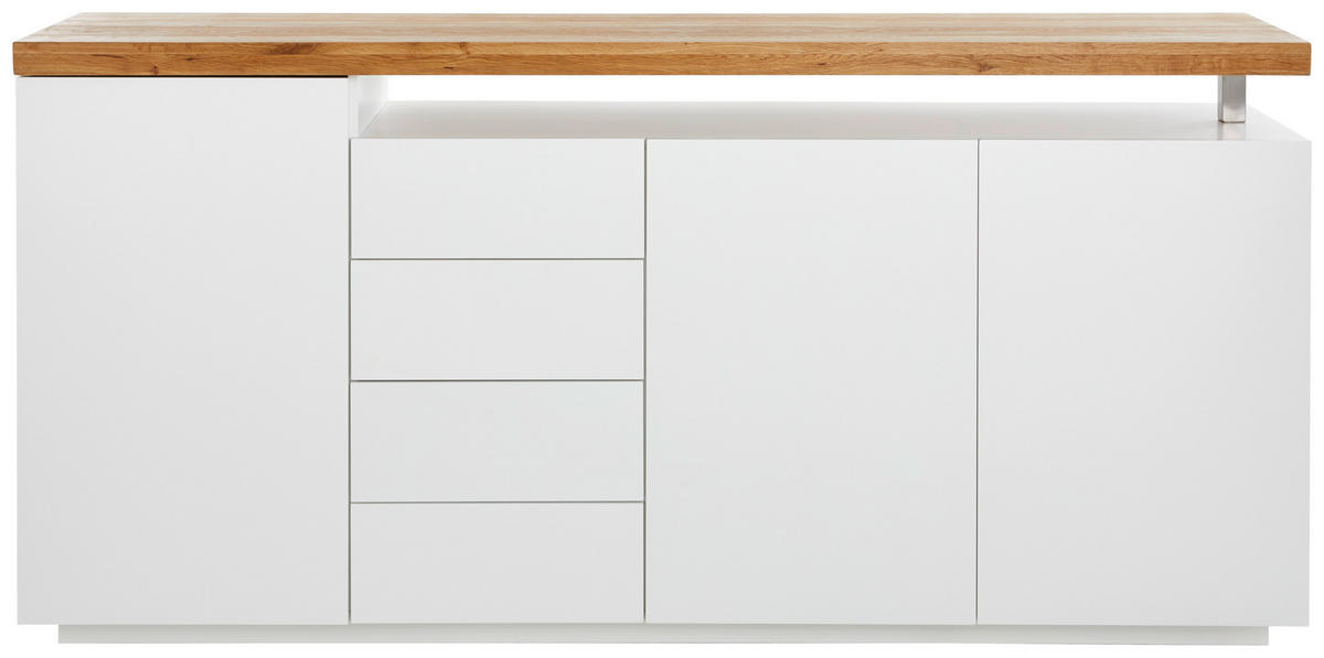 SIDEBOARD  in 195/92/43 cm  - Eichefarben/Weiß, Design, Holz/Holzwerkstoff (195/92/43cm) - Novel