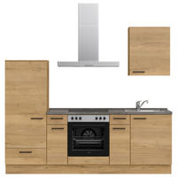 KÜCHENLEERBLOCK 240 cm   in Eichefarben, Schieferfarben  - Schieferfarben/Eichefarben, MODERN, Holzwerkstoff/Metall (240cm) - Nobilia