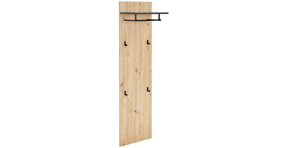 GARDEROBENPANEEL in 40/150/30 cm - Schwarz/Eiche Artisan, Design, Holzwerkstoff (40/150/30cm) - Hom`in