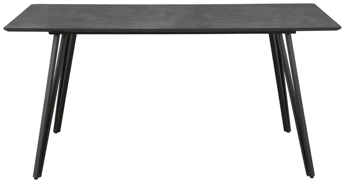 ESSTISCH rechteckig Grau  - Schwarz/Grau, Design, Holzwerkstoff/Metall (160/80/75cm) - Boxxx