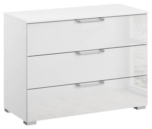 KOMMODE  in 80/61/42 cm  - Klar/Silberfarben, Design, Glas/Holzwerkstoff (80/61/42cm) - Novel