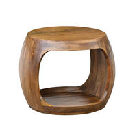BEISTELLTISCH 50/50/40 cm WL7.432 Mangoholz massiv Braun rund  - Braun, Design, Holz (50/50/40cm) - MID.YOU