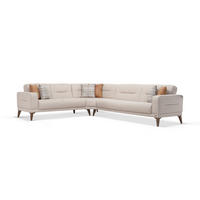 ECKSOFA Greige Leinenoptik  - Sandfarben/Greige, Design, Kunststoff/Textil (255/314cm) - Livetastic