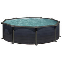 POOL SET GRE KITPR458GF 2021 480/132 cm  - Graphitfarben, KONVENTIONELL, Metall (480/132cm) - Gre