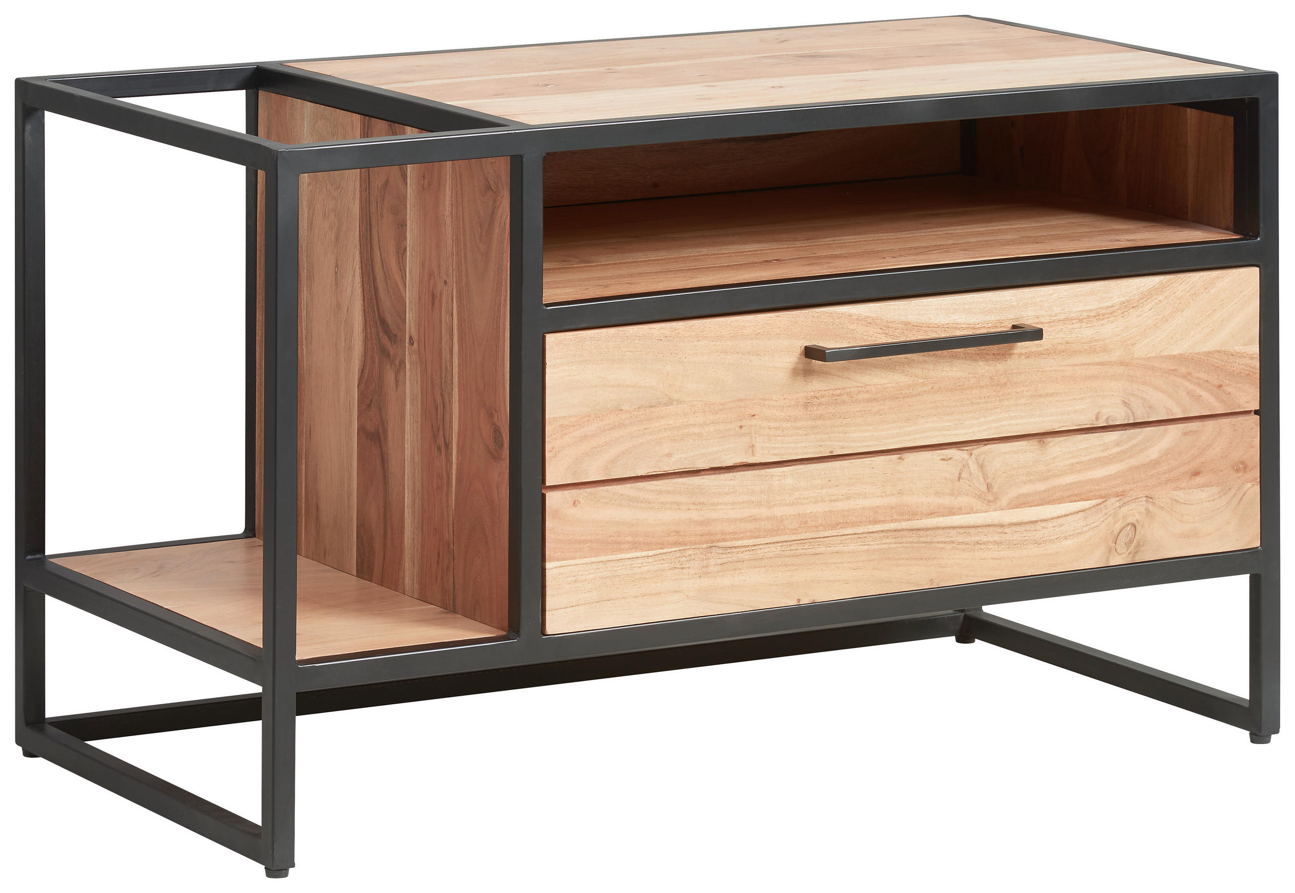 LOWBOARD Urban Garden 2.0  in 93/54/47 cm  - Schwarz/Honig, Design, Holz/Metall (93/54/47cm) - MID.YOU