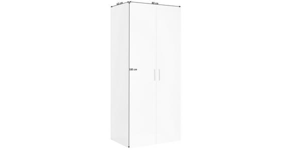 GARDEROBENSCHRANK 80/185/40 cm  - Chromfarben/Weiß, Design, Holzwerkstoff/Kunststoff (80/185/40cm) - Xora