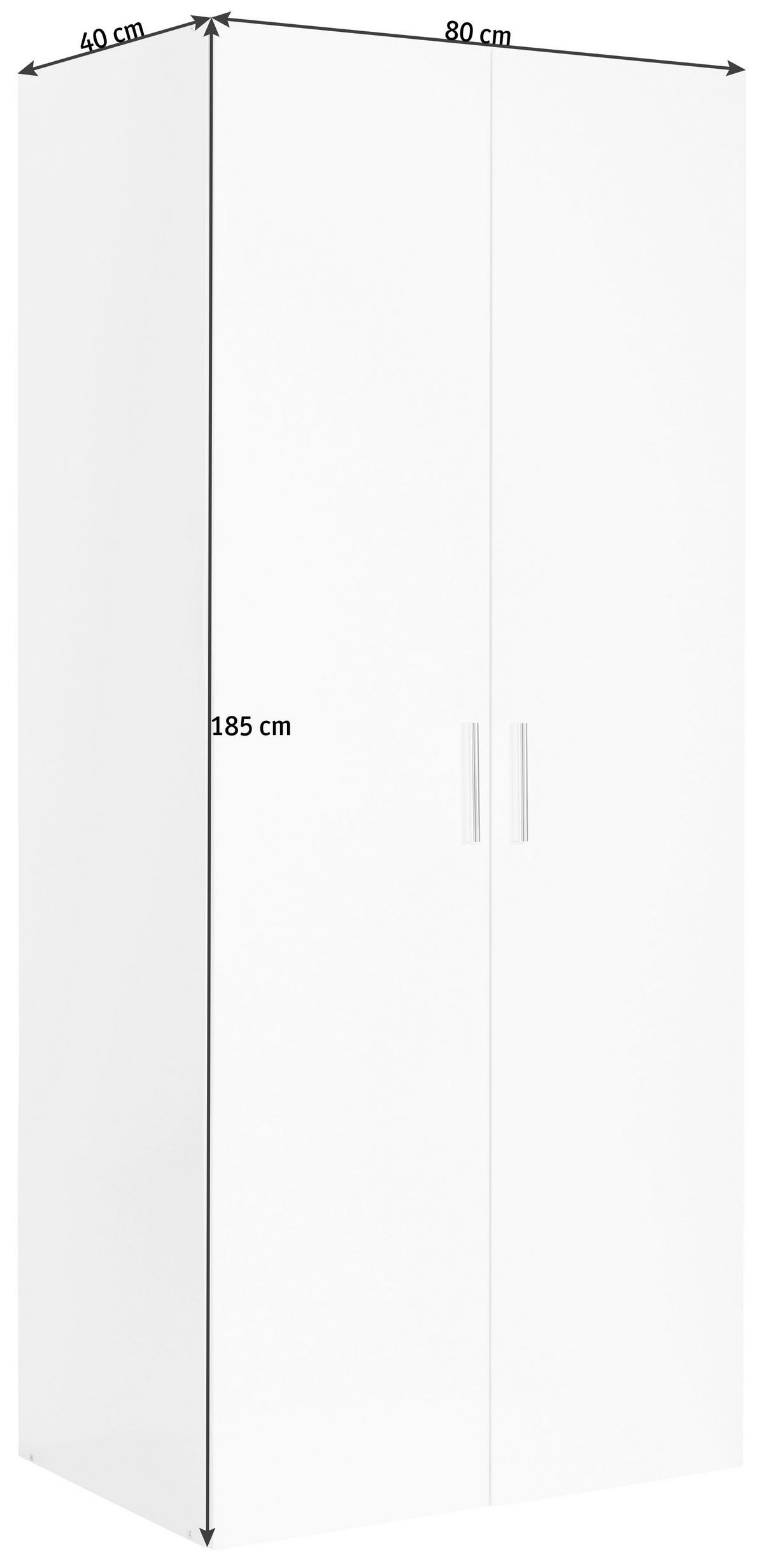 SKŘÍŇ NA ODĚV, bílá, barvy dubu, 80/185/40 cm - bílá/barvy dubu, Design, kompozitní dřevo/plast (80/185/40cm) - Xora