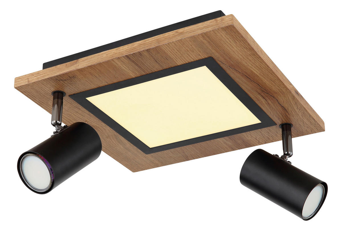 STROPNA LED-SVETILKA   //3000 K/230 V/ - črna/opal, Design, kovina/umetna masa (30/30/18cm) - Globo