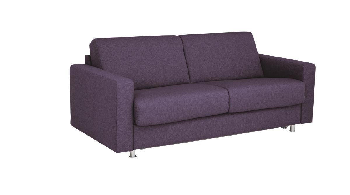 SCHLAFSOFA Flachgewebe Violett  - Chromfarben/Violett, KONVENTIONELL, Textil/Metall (195/84/100cm) - Bali