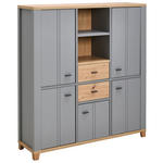 HIGHBOARD Grau, Eiche Artisan  - Graphitfarben/Eiche Artisan, KONVENTIONELL, Holzwerkstoff/Kunststoff (136/149/40cm) - Hom`in