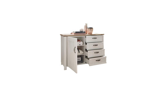 KOMMODE , 117/86/41 cm, 4 Schublade(n)  - Silberfarben/Eiche Artisan, LIFESTYLE, Holzwerkstoff/Metall (117/86/41cm) - Landscape