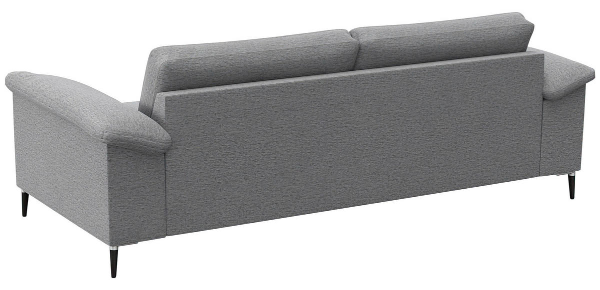 2,5-SITZER Flachgewebe Hellgrau  - Hellgrau/Schwarz, Design, Textil/Metall (208/84,5/92cm) - Livetastic