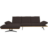 ECKSOFA in Flachgewebe Dunkelbraun  159/314 cm  - Dunkelbraun/Schwarz, Design, Holz/Textil (159/314cm) - Dieter Knoll