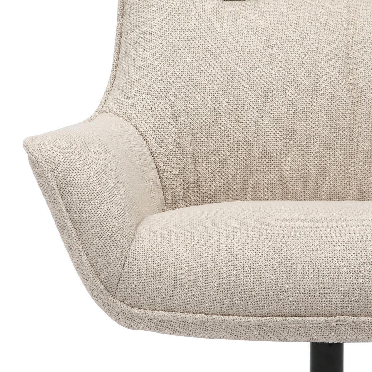 SESSEL in Struktur Beige  - Beige/Schwarz, MODERN, Textil/Metall (85/103/83cm) - Livetastic