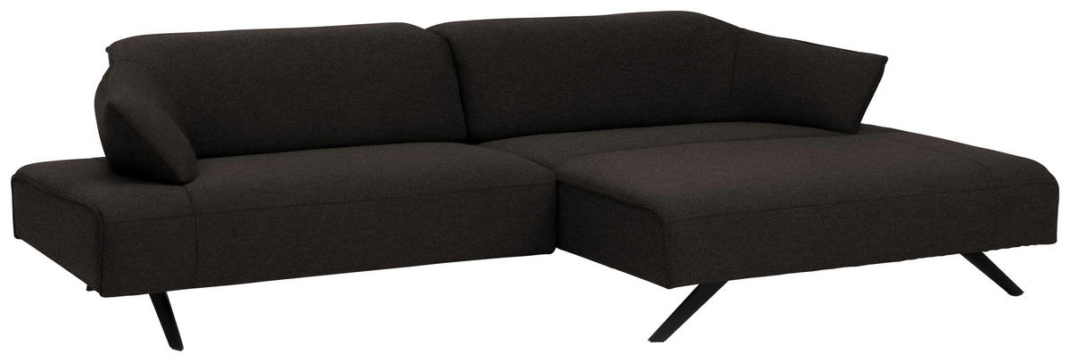 ECKSOFA in Struktur Dunkelgrau  - Dunkelgrau/Anthrazit, Design, Textil/Metall (276/165cm) - Himolla