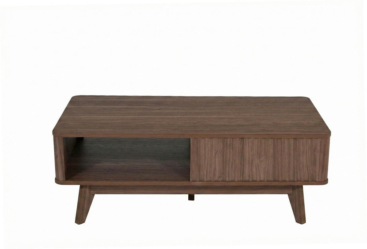 COUCHTISCH in Holzwerkstoff 110/55/44 cm  - Silberfarben/Walnussfarben, MODERN, Holzwerkstoff/Metall (110/55/44cm) - MID.YOU