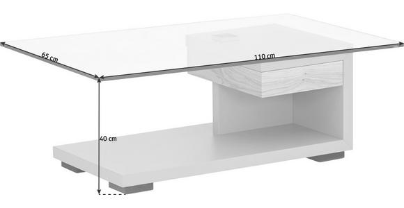 COUCHTISCH in Holz, Glas, Holzwerkstoff 110/65/40 cm - Fango/Eichefarben, KONVENTIONELL, Glas/Holz (110/65/40cm) - Moderano