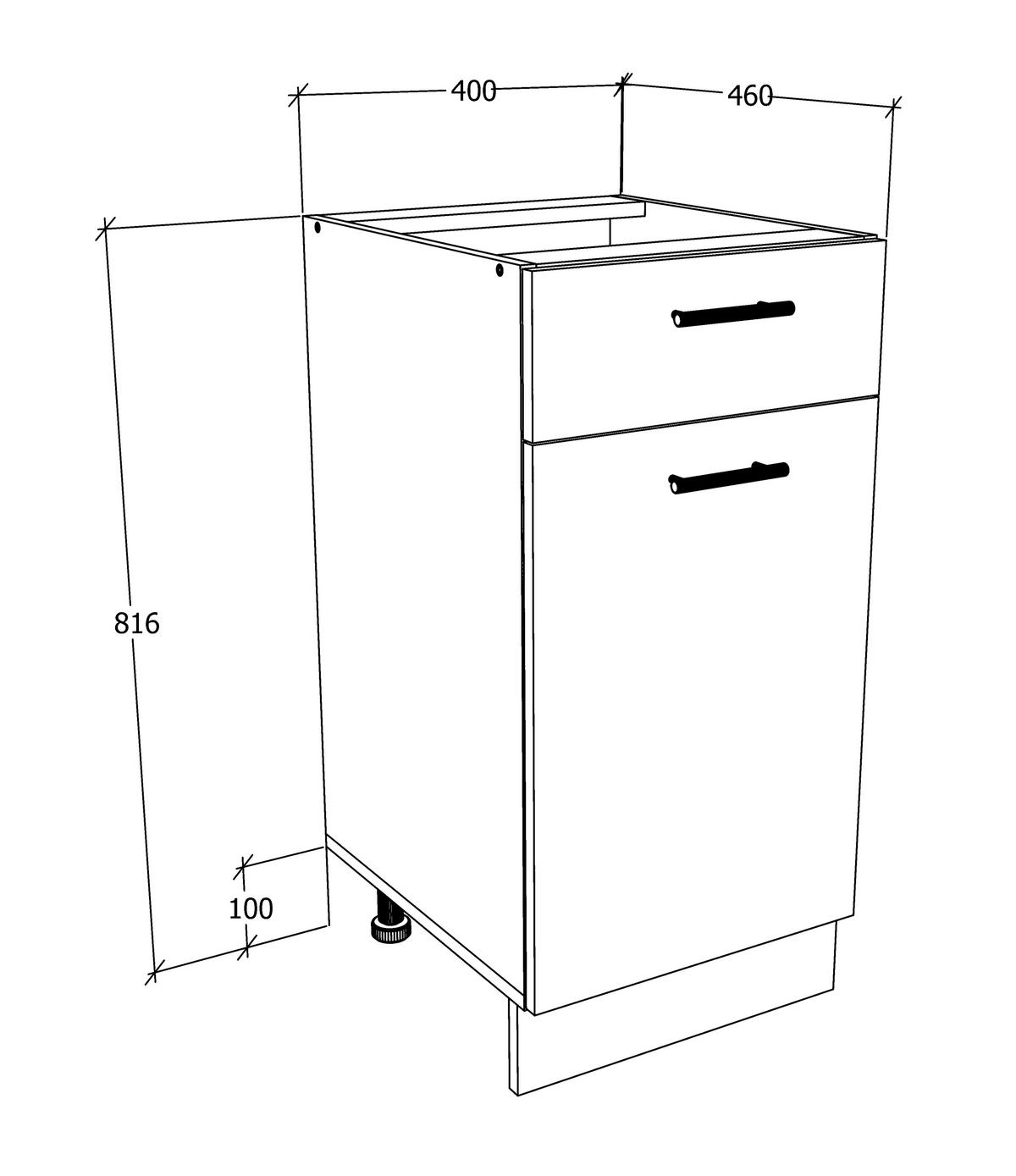 BÄNKSKÅP 40/82/46 cm  i antracit, vit  - vit/aluminiumfärg, Klassisk, metall/trämaterial (40/82/46cm) - MID.YOU