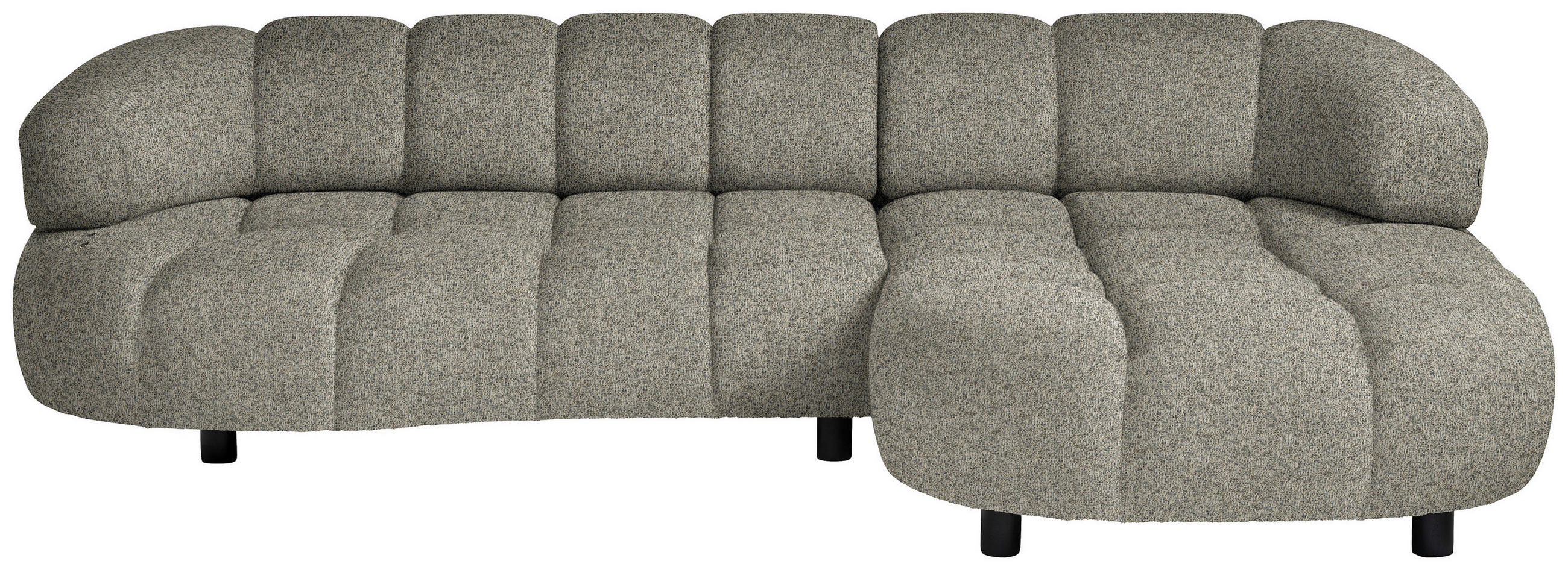ECKSOFA Beige Webstoff  - Beige/Schwarz, Design, Holz/Textil (284/183cm) - Welnova