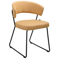 STUHL - Sandfarben/Schwarz, Design, Textil/Metall (56,5/77/58cm) - Novel