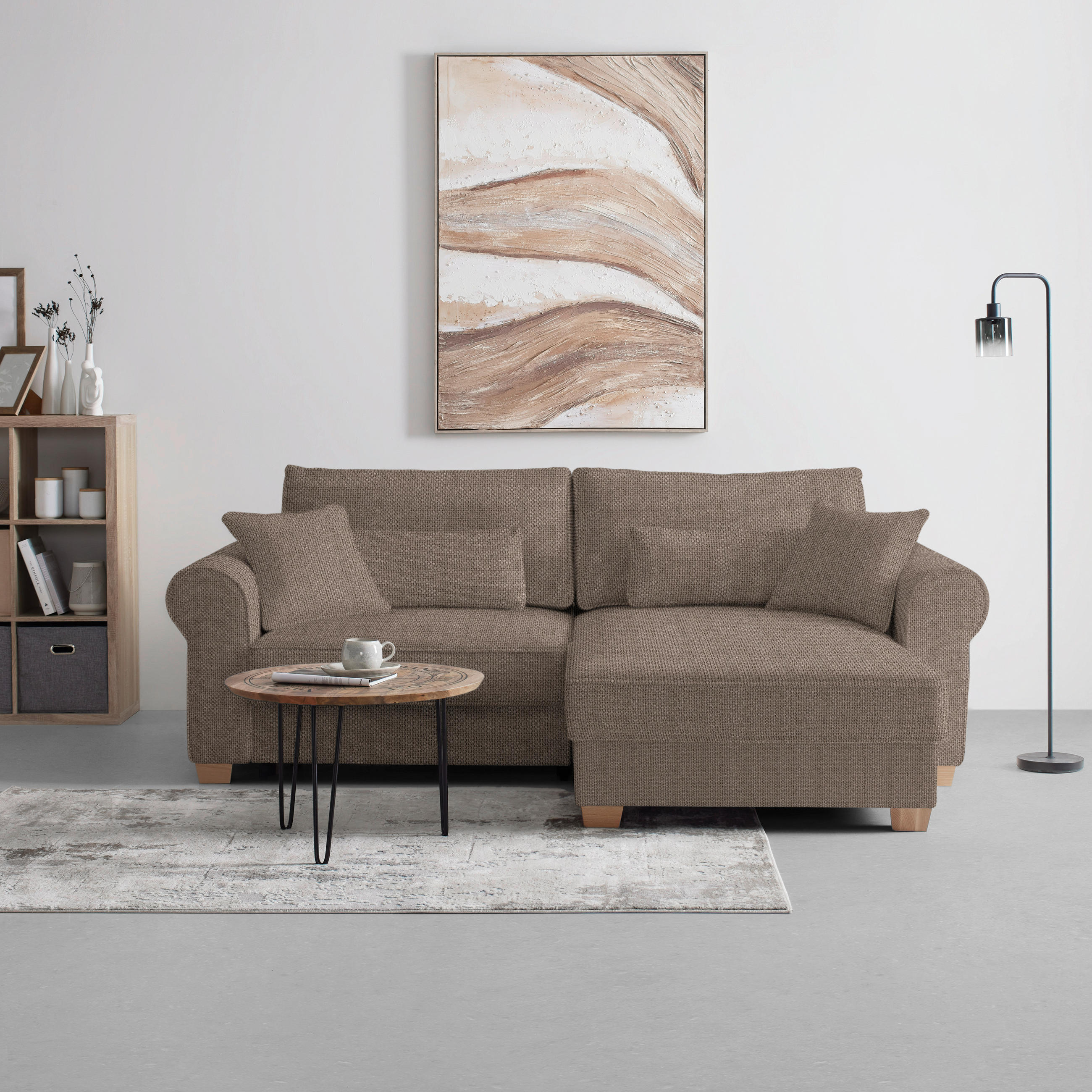 HÖRNSOFFA i brun  - brun, Modern, trämaterial/trä (255/185cm) - MID.YOU