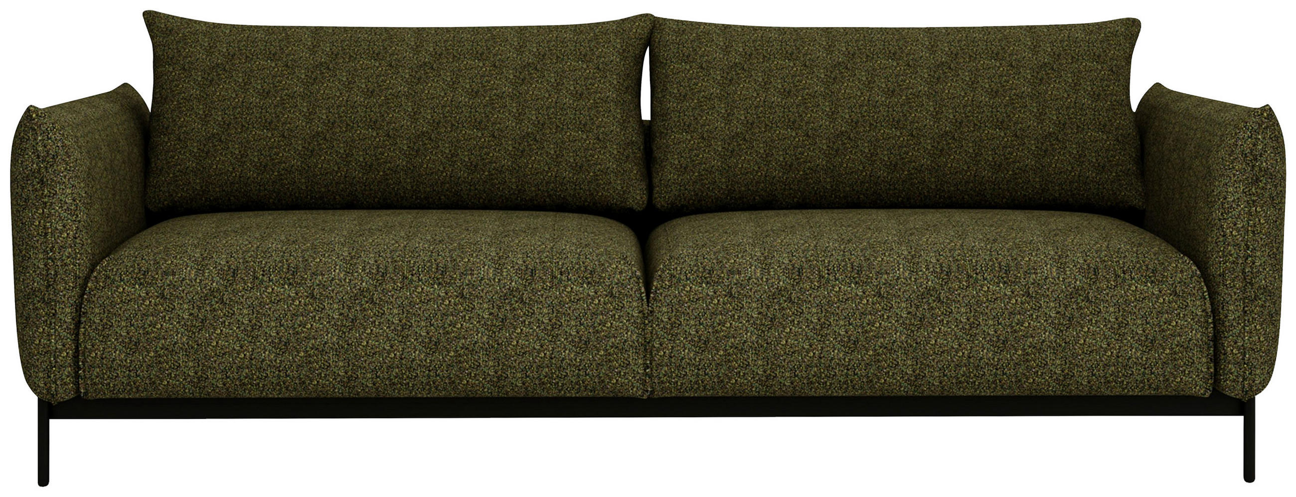 SOFA Chenille Grün  - Schwarz/Grün, Design, Textil/Metall (223/96/95cm) - Livetastic